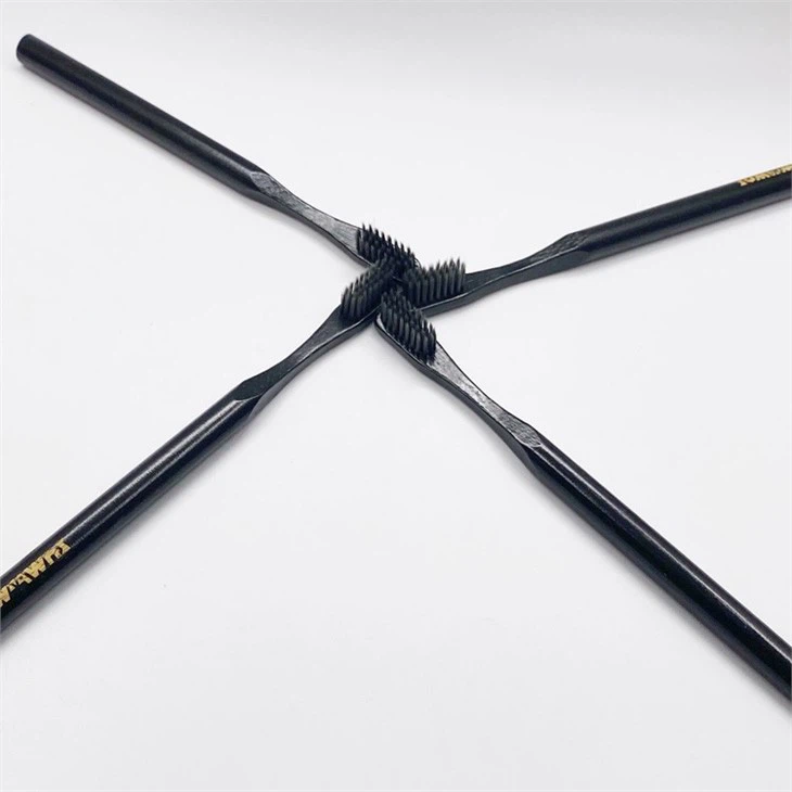 engraved logo biodegradable bamboo toothbrush